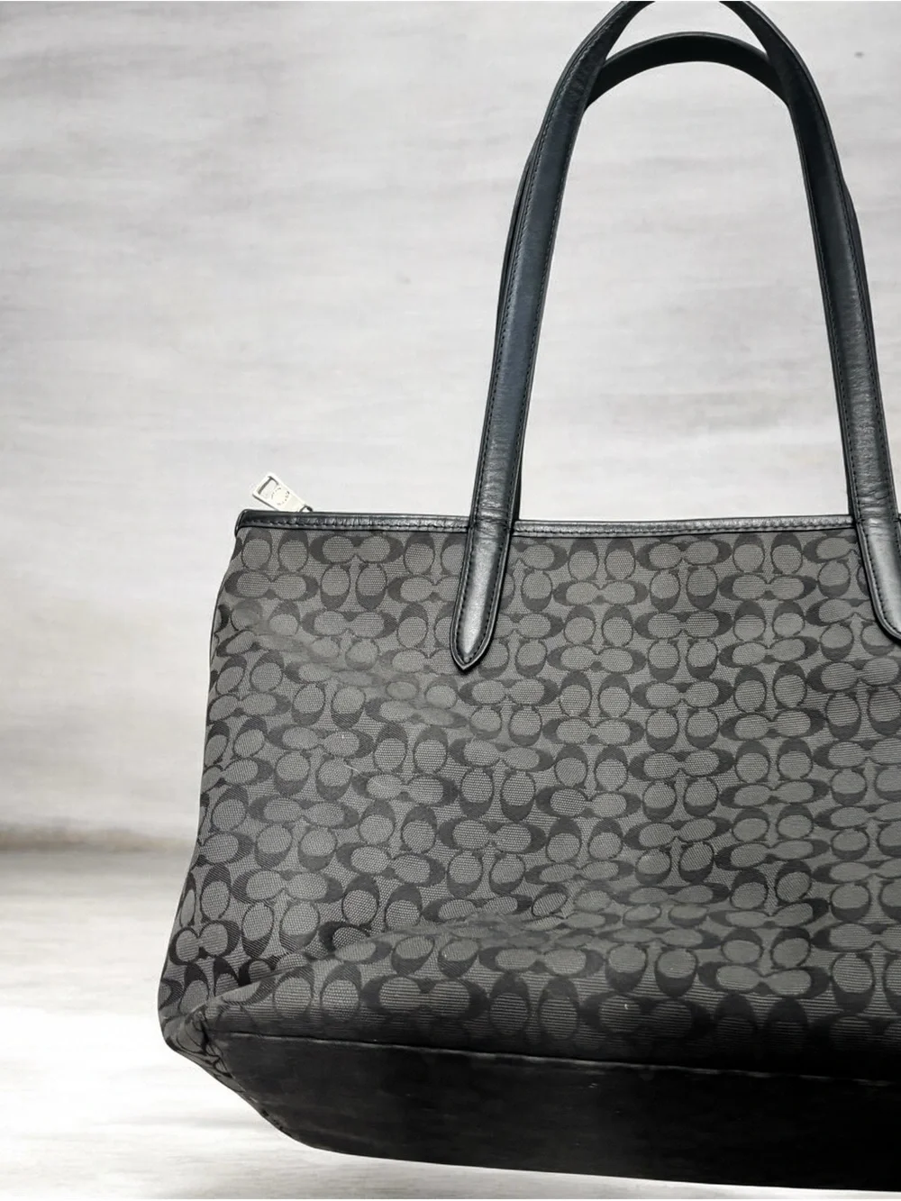 Coach 79579 Signature Jacquard Monogram Logo Black Silver